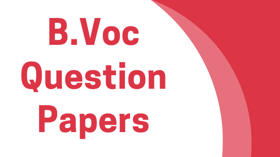 sgbau- B.Voc previous year question papers